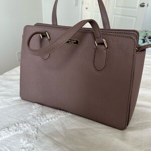 Kate Spade Purple Satchel with Grained Leather and Silver Hardware